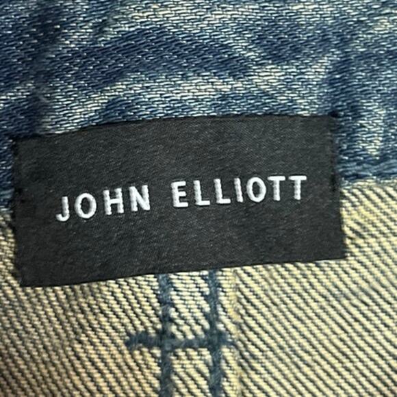 John Elliott Men's Blue Distressed Mid Rise Slim Straight Denim Jeans Size 32 - Picture 5 of 7